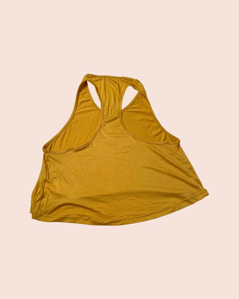 Cropped Muscle Tank Top Mustard