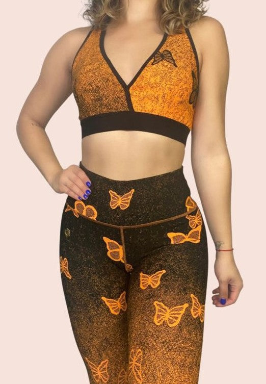 Orange Butterfly Thick Supplex Set