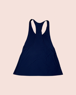 Cropped Muscle Tank Top Navy