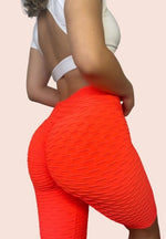 Neon Orange Brazilian Anti-Cellulite Biker Shorts (Scrunchy)